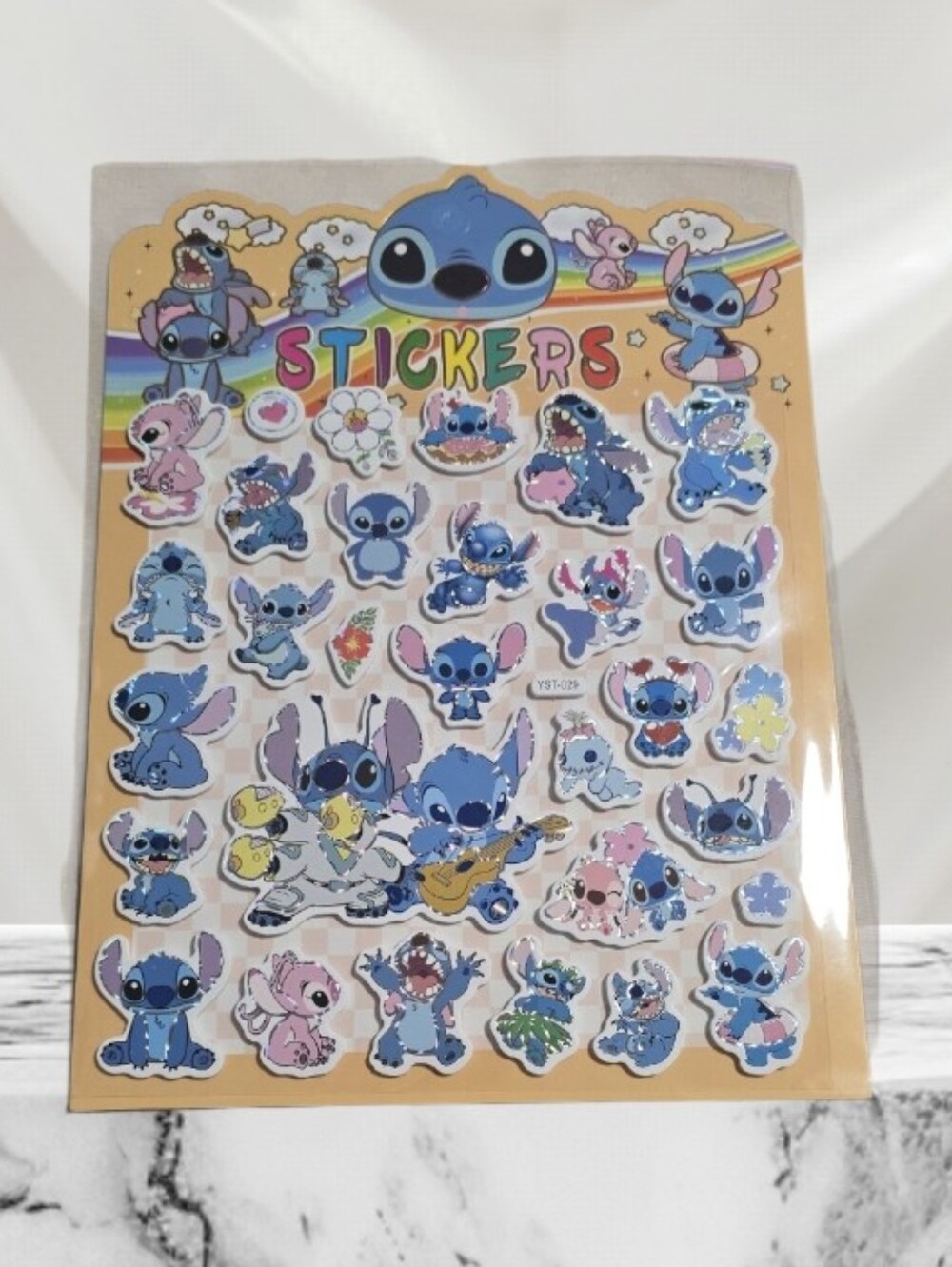 Love Stitch Blue & Pink Cute Character Sticker Sheet